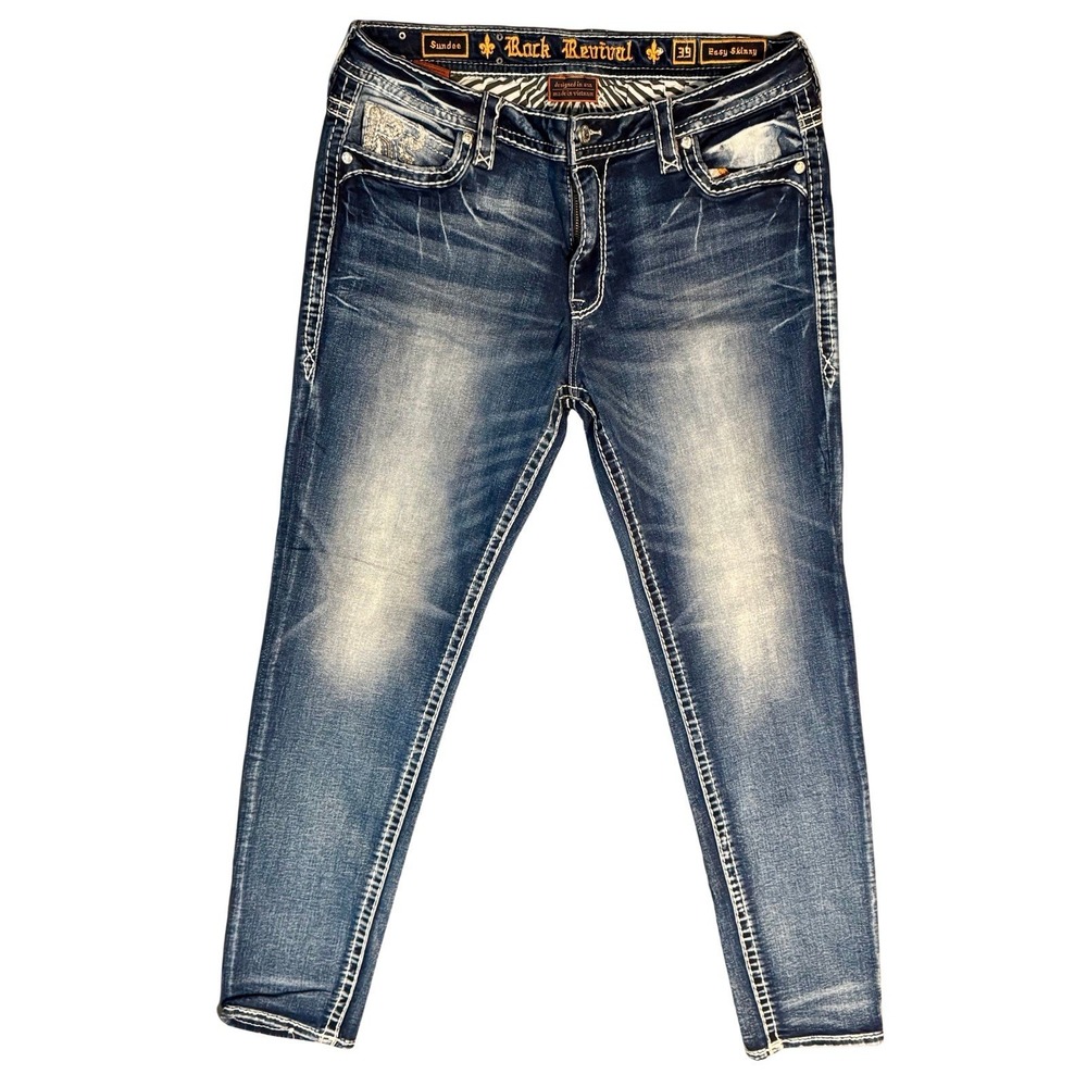 Rock Revival Sundee Easy Skinny Jeans Women's Size 39 Mid Rise 36x31 - Picture 3 of 16
